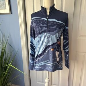 Ladies long sleeve 1/2 zip ski top
